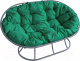 Диван садовый M-Group Мамасан / 12100304 (серый/зеленая подушка) - 