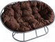 Диван садовый M-Group Мамасан / 12100305 (серый/коричневая подушка) - 