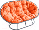 Диван садовый M-Group Мамасан / 12100307 (серый/оранжевая подушка) - 