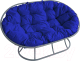 Диван садовый M-Group Мамасан / 12100310 (серый/синяя подушка) - 