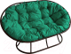Диван садовый M-Group Мамасан / 12100404 (черный/зеленая подушка) - 