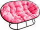 Диван садовый M-Group Мамасан / 12100408 (черный/розовая подушка) - 