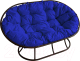 Диван садовый M-Group Мамасан / 12100410 (черный/синяя подушка) - 