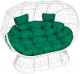 Диван садовый M-Group Лежебока / 11190104 (на подставке с белым ротангом/зеленая подушка) - 
