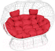 Диван садовый M-Group Лежебока / 11190106 (на подставке с белым ротангом/красная подушка) - 