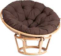 Кресло садовое Tetchair Papasan Eco P115-1/SP STD c подушкой ремешками (натуральный/ткань коричневый) - 