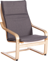 Кресло мягкое Tetchair Biensdorf (серый хлопок/натуральный) - 