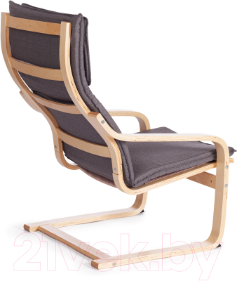 Кресло мягкое Tetchair Biensdorf (серый хлопок/натуральный)