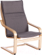 Кресло мягкое Tetchair Biensdorf (серый хлопок/натуральный) - 