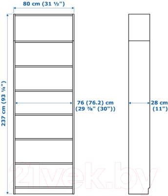 Шкаф с витриной Ikea Билли 492.873.45