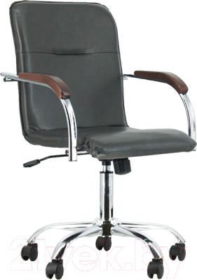 Кресло офисное ПМК Самба КС 2 / PMK 000.458 (черный/локти дерево темное)