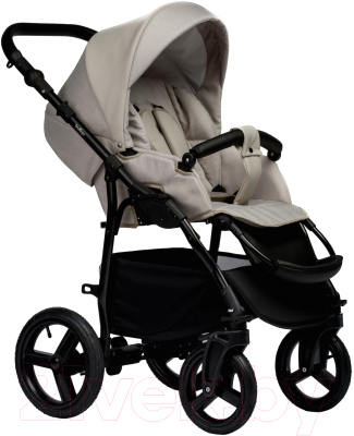 Детская универсальная коляска INDIGO Impulse Eco 2 в 1 (Ie 02, бежевая кожа/бежевый)