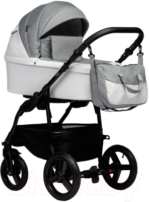 Детская универсальная коляска INDIGO Impulse Eco 2 в 1 (Ie 03, белая кожа/серый)