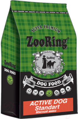 Сухой корм для собак ZooRing Active Dog Standart Мясной микс и рис 425310 (10кг)