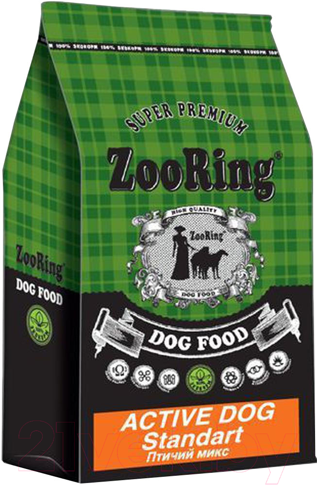 Сухой корм для собак ZooRing Active Dog Standart Птичий микс и рис 425303