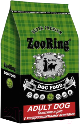Сухой корм для собак ZooRing Adult Dog Телятина и рис 424702 (10кг)