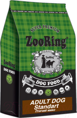 Сухой корм для собак ZooRing Adult Dog Standart Птичий микс и рис 425358 (10кг)