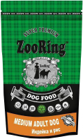 Сухой корм для собак ZooRing Medium Adult Dog Индейка и рис 941941 (2кг) - 