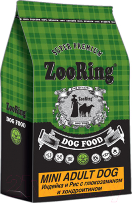 Сухой корм для собак ZooRing Mini Adult Dog Индейка и рис 425075 (10кг)
