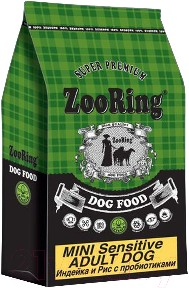 Сухой корм для собак ZooRing Mini Sensitive Adult Dog Индейка и рис 425051