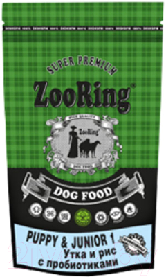Сухой корм для собак ZooRing Puppy 1 Утка и рис 424504 (2кг)