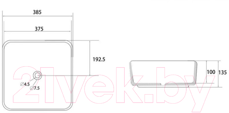 Умывальник Abber Rechteck AC2211