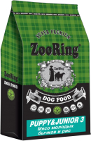 Сухой корм для собак ZooRing Junior 3 Мясо молодых бычков и рис 424665 (10кг) - 