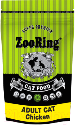 Сухой корм для кошек ZooRing Adult Cat Chicken 425624 (1.5кг)