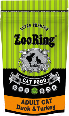 Сухой корм для кошек ZooRing Adult Cat Duck&Turkey 210122 (1.5кг)