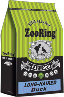 Сухой корм для кошек ZooRing Long-Haired Cats Duck 425808 (10кг)