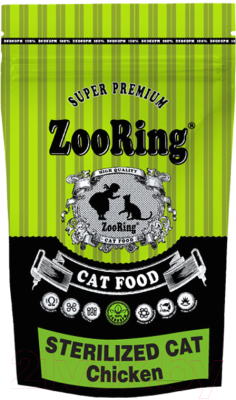 Сухой корм для кошек ZooRing Sterilized Cat Chicken 768552 (1.5кг)