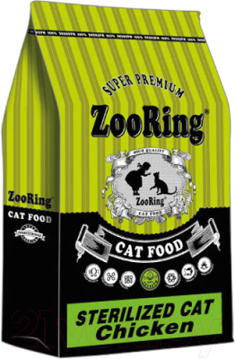 Сухой корм для кошек ZooRing Sterilized Cat Chicken 425839 (10кг)