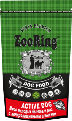 Сухой корм для собак ZooRing Active Dog Мясо молодых бычков и рис 424566 (2кг)