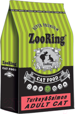 Сухой корм для кошек ZooRing Adult Cat Turkey&Salmon 425778 (10кг)