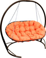 Диван подвесной M-Group Мамасан / 12120207 (коричневый/оранжевая подушка) - 