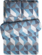 Комплект постельного белья Amore Mio Мако-сатин Factor Микрофибра Евро / 93841 (голубой/серый/белый) - 