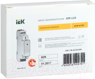 Реле промежуточное IEK OIR-116-ACDC24V