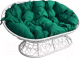 Диван садовый M-Group Мамасан / 12110104 (белый ротанг/зеленая подушка) - 