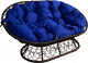 Диван садовый M-Group Мамасан / 12110210 (коричневый ротанг/синяя подушка) - 