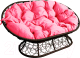 Диван садовый M-Group Мамасан / 12110208 (коричневый ротанг/розовая подушка) - 