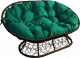 Диван садовый M-Group Мамасан / 12110204 (коричневый ротанг/зеленая подушка) - 