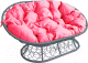 Диван садовый M-Group Мамасан / 12110308 (серый ротанг/розовая подушка) - 