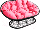 Диван садовый M-Group Мамасан / 12110408 (черный ротанг/розовая подушка) - 