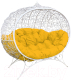 Диван садовый M-Group Улей на ножках / 11220111 (белый ротанг/желтая подушка) - 