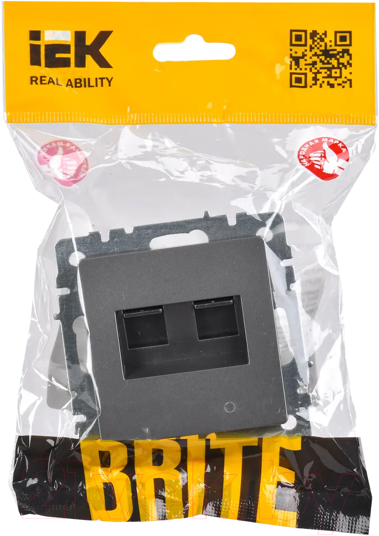 Розетка IEK Brite BR-K20-1-K46 (сталь) — фото 2