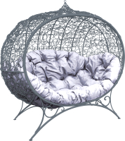 Диван садовый M-Group Улей на ножках / 11220309 (серый ротанг/серая подушка) - 