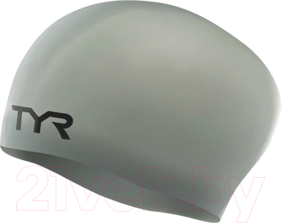 Шапочка для плавания TYR Long Hair Wrinkle-Free Silicone Cap / LCSL-019 (серый)