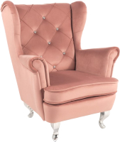 Кресло мягкое Signal Lili (Bluvel 52 античный розовый/серебряный) - 