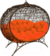 Диван садовый M-Group Улей на ножках / 11220207 (коричневый ротанг/оранжевая подушка) - 