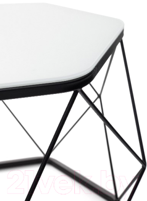 Журнальный столик РасГар Арена (черный/стекло белый)